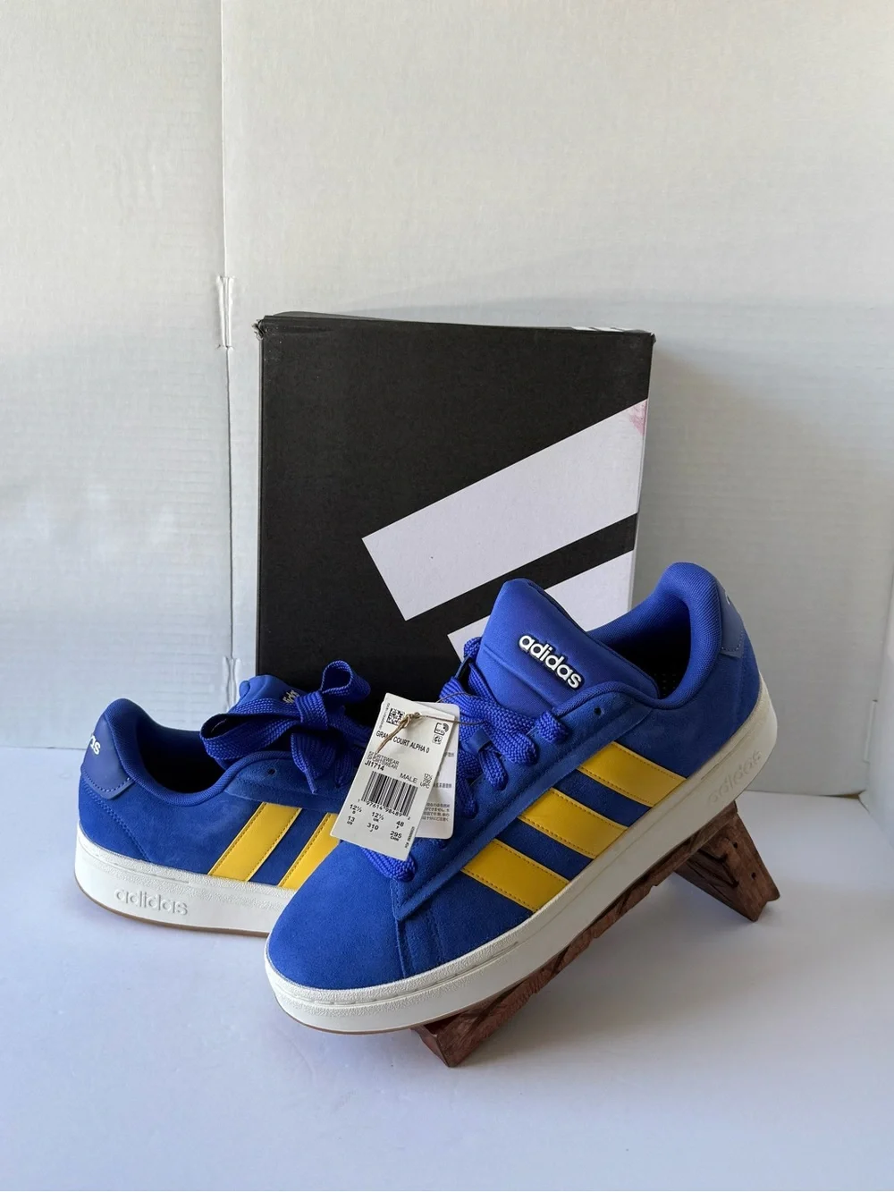 Adidas  Men’s Grand Court Alpha 00s Sneakers Blue Yellow Low Retro Shoes 13 New
